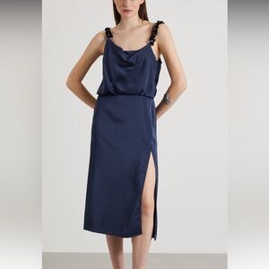 NWOT Max&Co by Max Mara Label-cut Satin Dress with Embroidery Size:US6 Spring